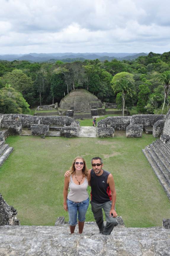 Visitando as ruínas mayas de Caracol, em Belize, quase na fronteira com a Guatemala